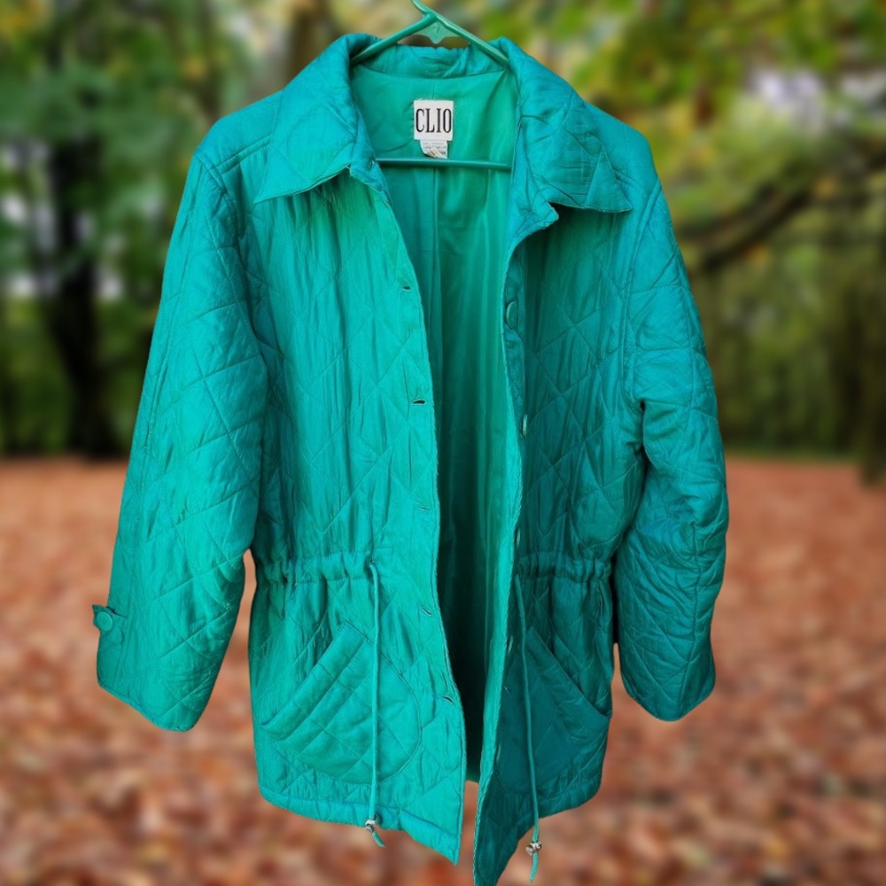 CLIO Silk Quilted Windbreaker Jacket Vintage πHost Pickπ - Picture 1 of 12